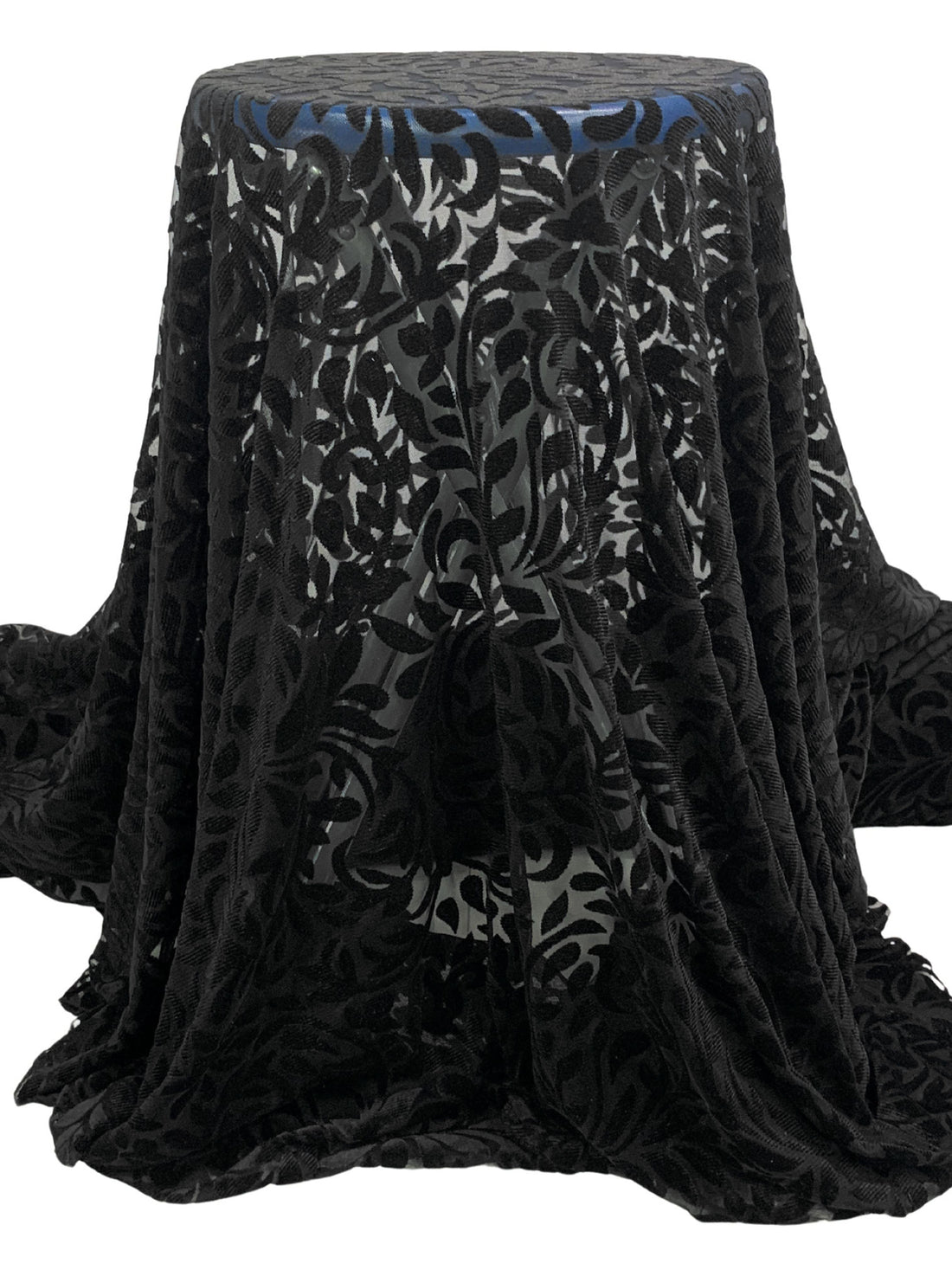 Black Polyester/Lycra Velvet Floral Burnout Netting - Norma Kamali - 62W