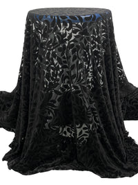 Black Polyester/Lycra Velvet Floral Burnout Netting - Norma Kamali - 62W