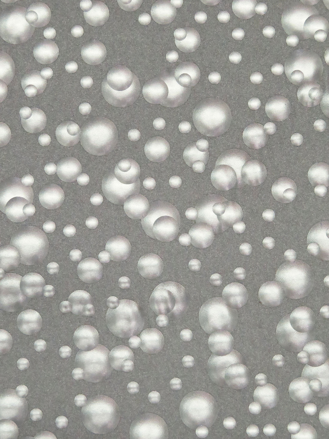 Spanish Gray/Silver 100% Polyester Fused Hologram Bubbles Vinyl Poplin - Norma Kamali - 59W