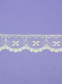 1 1/8" Soft Ivory 100% Polyester Scalloped Lace Netting Edging Trim