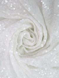 White Nylon/Lycra Sequins On Stretch Mesh - Norma Kamali - 56W