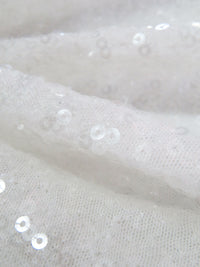 White Nylon/Lycra Sequins On Stretch Mesh - Norma Kamali - 56W