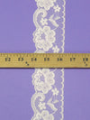 2.5" Coconut White Rayon/Polyester Scalloped Lace Netting Edging Trim