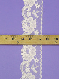 2.5" Coconut White Rayon/Polyester Scalloped Lace Netting Edging Trim