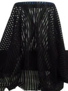 Black 100% Nylon Vertical Stripe Weave Novelty Lace - 62W