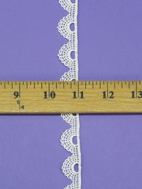 5/8" Bright White 100% Cotton Fan Lace Edging Trim