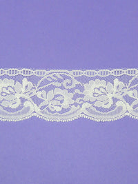 2.5" Off-White 100% Polyester Scalloped Lace Netting Edging Trim