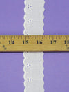 1.5" White Polyester/Cotton Embroidered Eyelet And Star Scalloped Lace Edging Trim