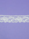 1.75" White 100% Polyester Floral Scalloped Lace Netting Edging Trim