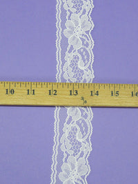 1.75" White 100% Polyester Floral Scalloped Lace Netting Edging Trim