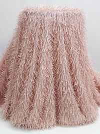 Ballet Pink Polyester/Lycra Fringe Eyelash Knit - NY Designer - 57W