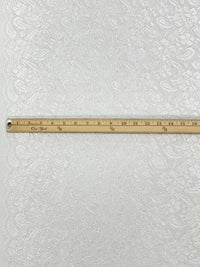 Icy White 100% Nylon Double Scalloped Border Floral Corded Lace 58W
