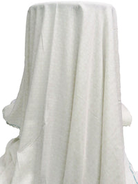 Off-White/Washed-Out Olive 100% Rayon Novelty Overlapping Circles Print Challis - NY Designer - 56W