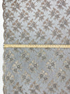 Metallic Gold/Black Nylon/Metallic Double Scalloped Border Floral Lace 56W