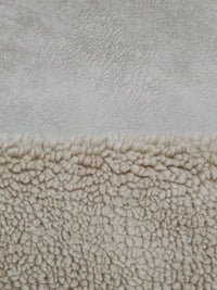 Vanilla Latte 100% Polyester Double Faced Sherpa Suede Coating - NY Designer - 58W