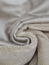 Vanilla Latte 100% Polyester Double Faced Sherpa Suede Coating - NY Designer - 58W