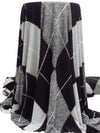 Black/Middle Gray/Light Gray Polyester/Lycra Argyle Print ITY Knit - Norma Kamali - 57W