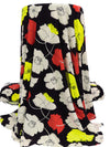 Black/Dark Vanilla/Vivaldi Red/Lemon Polyester/Lycra Floral Print ITY Knit - Norma Kamali - 58W