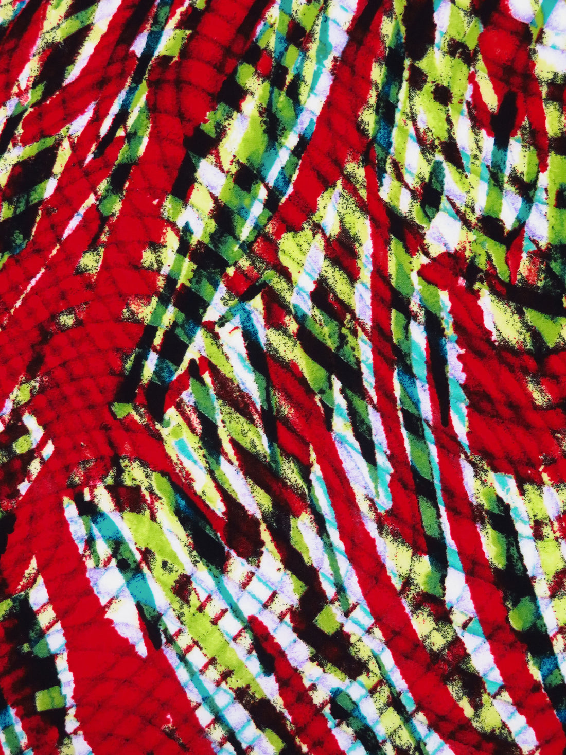Crimson/Apple Green/Black/Multi Polyester/Lycra Abstract Print ITY Knit - Norma Kamali - 57W