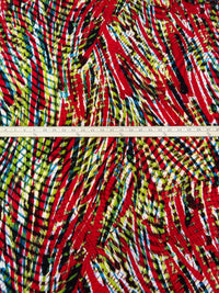 Crimson/Apple Green/Black/Multi Polyester/Lycra Abstract Print ITY Knit - Norma Kamali - 57W