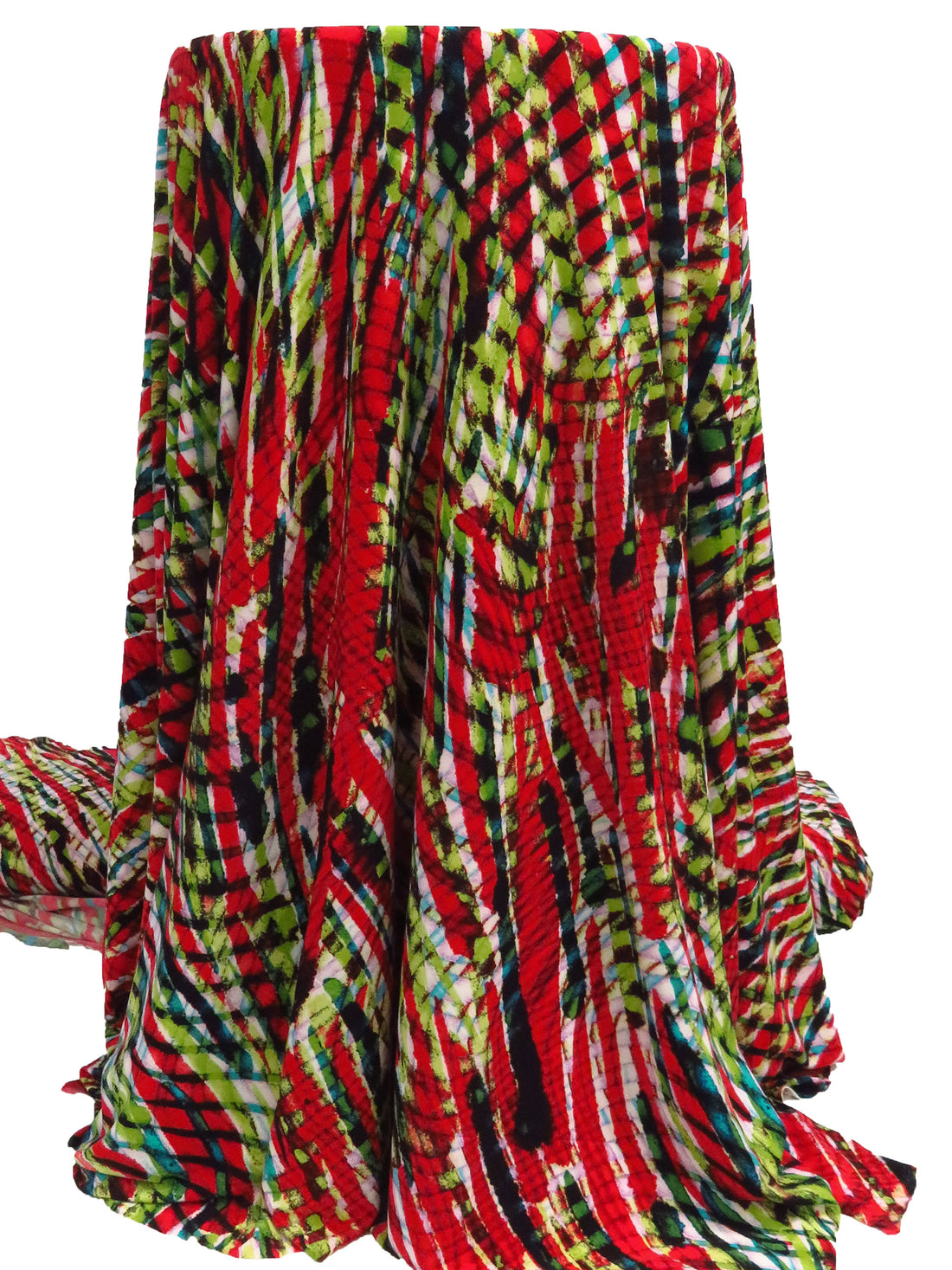 Crimson/Apple Green/Black/Multi Polyester/Lycra Abstract Print ITY Knit - Norma Kamali - 57W
