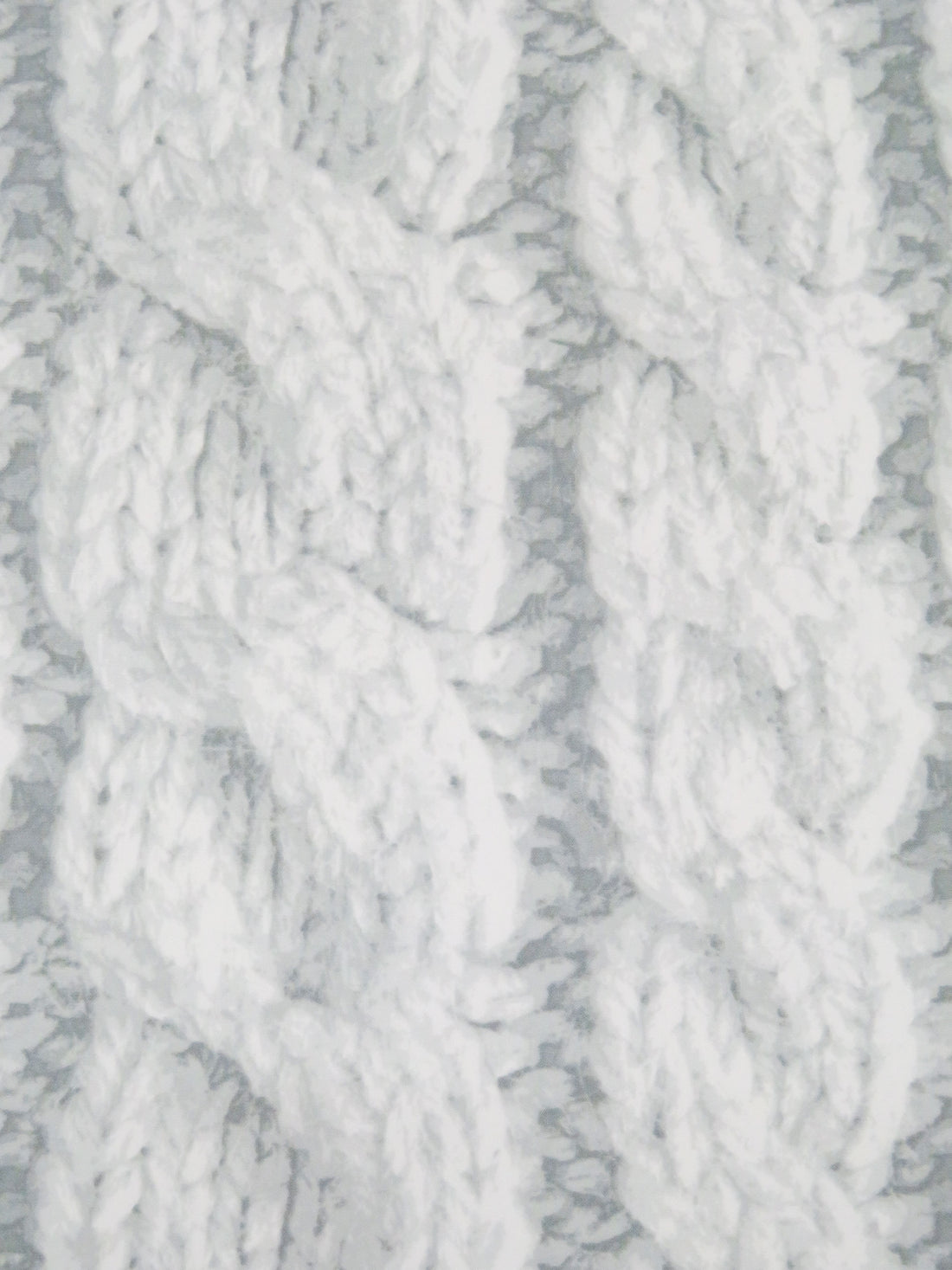 Light Gray/Ash Gray/White Polyester/Lycra Large Cable Knit Print ITY Knit - Norma Kamali - 57W