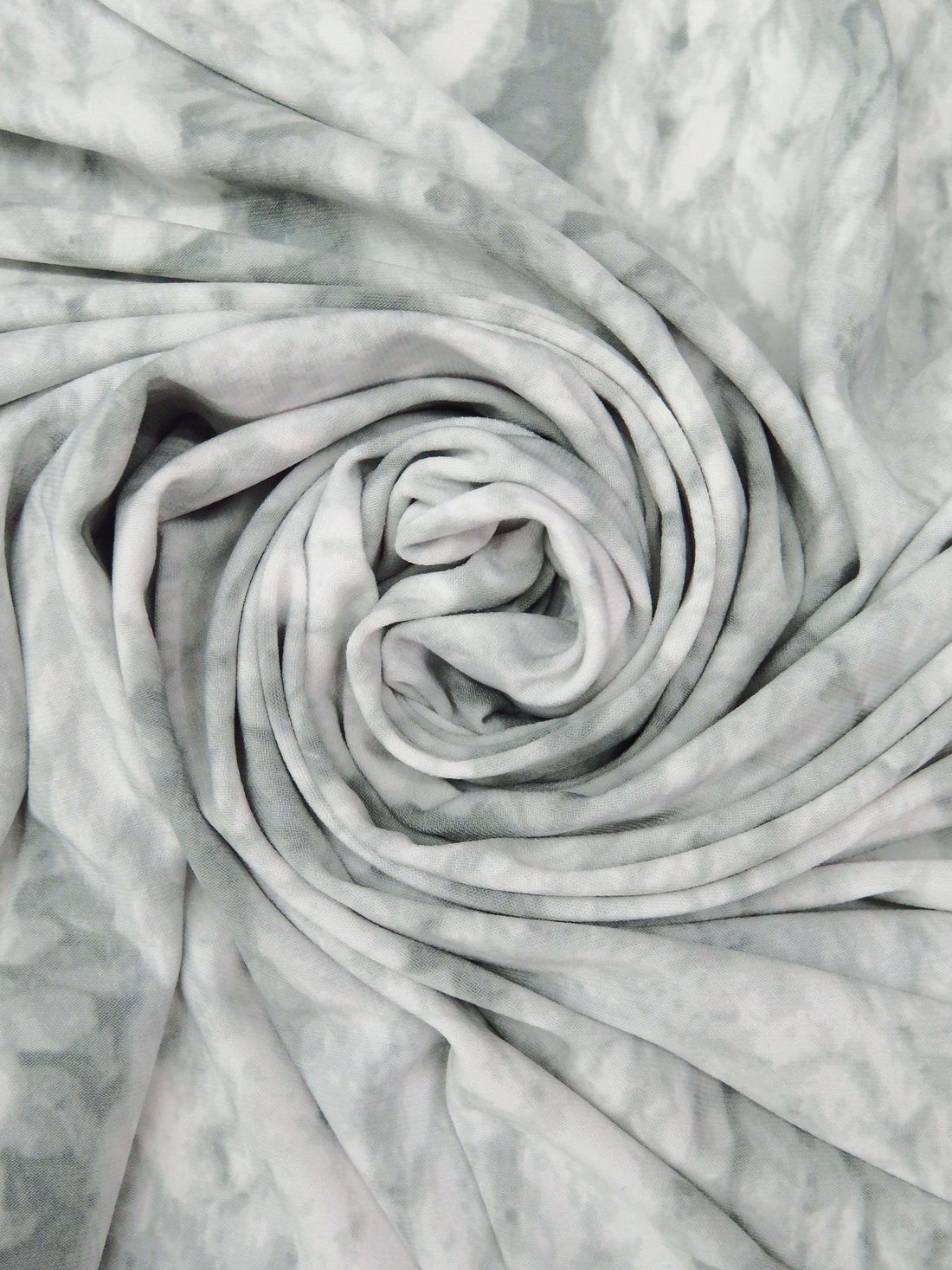 Light Gray/Ash Gray/White Polyester/Lycra Large Cable Knit Print ITY Knit - Norma Kamali - 57W