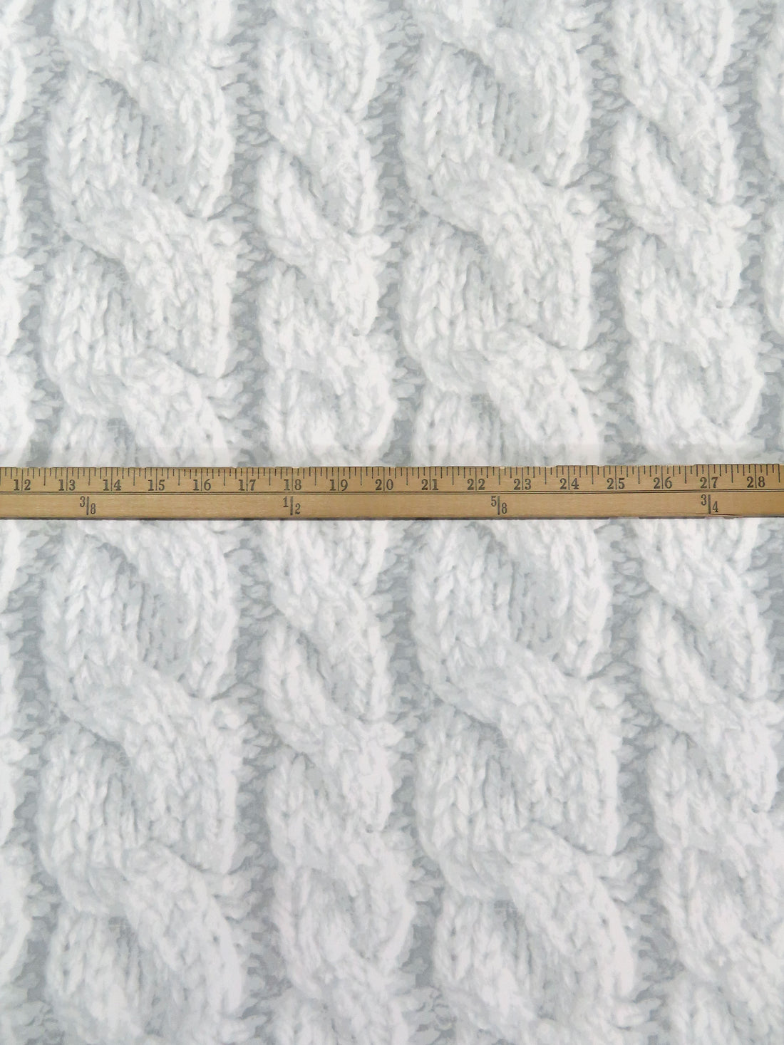 Light Gray/Ash Gray/White Polyester/Lycra Large Cable Knit Print ITY Knit - Norma Kamali - 57W