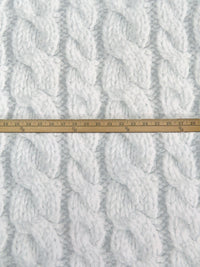 Light Gray/Ash Gray/White Polyester/Lycra Large Cable Knit Print ITY Knit - Norma Kamali - 57W