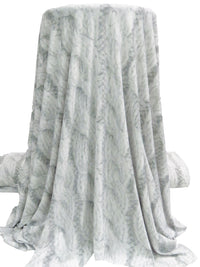 Light Gray/Ash Gray/White Polyester/Lycra Large Cable Knit Print ITY Knit - Norma Kamali - 57W