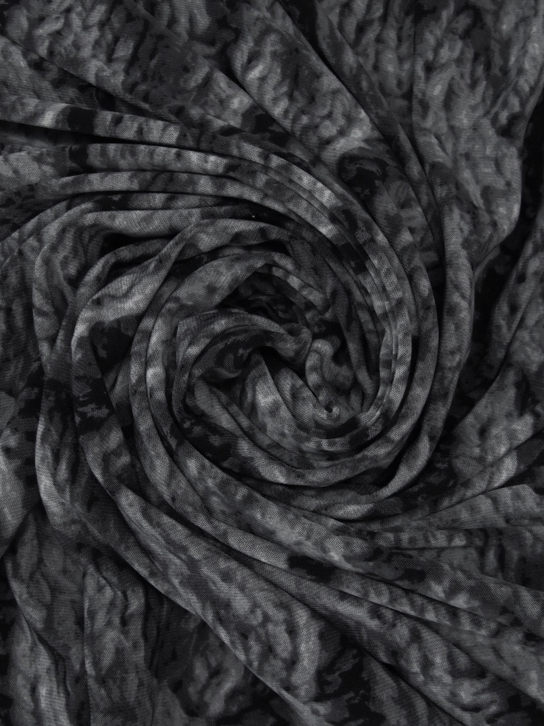 Dark Charcoal/Granite/Black Polyester/Lycra Large Cable Knit Print ITY Knit - Norma Kamali - 58W