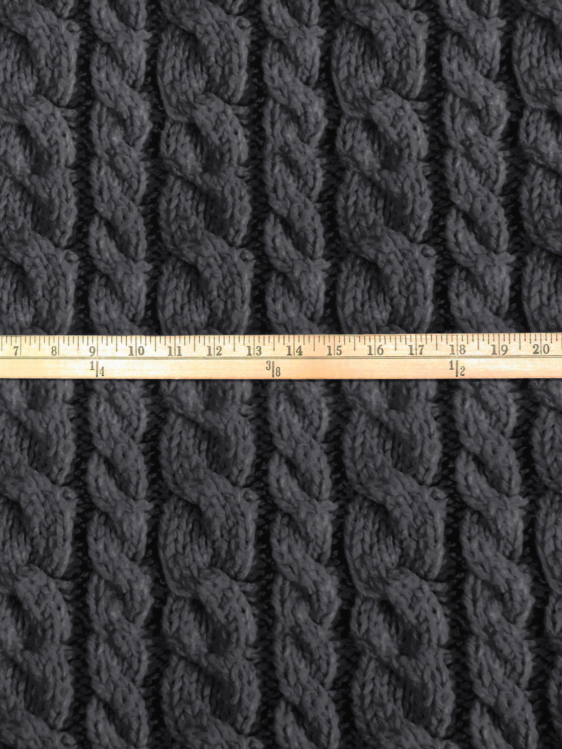 Dark Charcoal/Granite/Black Polyester/Lycra Large Cable Knit Print ITY Knit - Norma Kamali - 58W