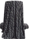 Dark Charcoal/Granite/Black Polyester/Lycra Large Cable Knit Print ITY Knit - Norma Kamali - 58W