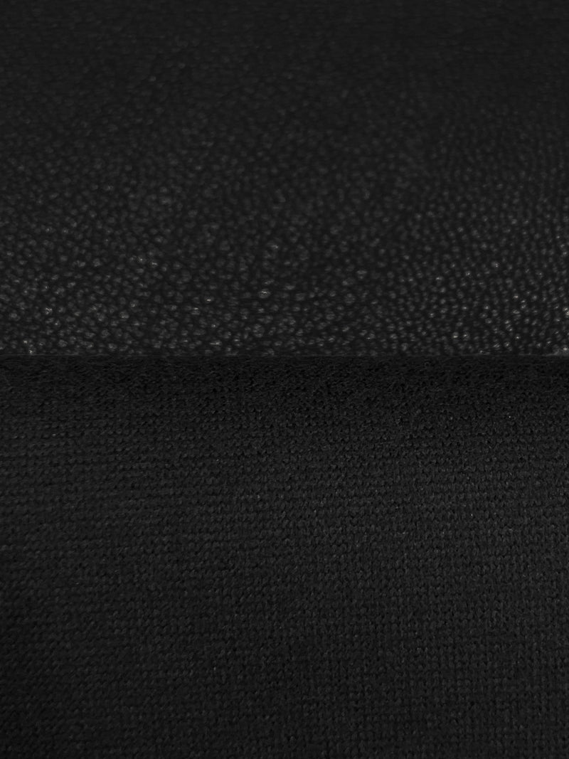 Black Polyester/Lycra Faux Leather Knit - NY Designer - 56W