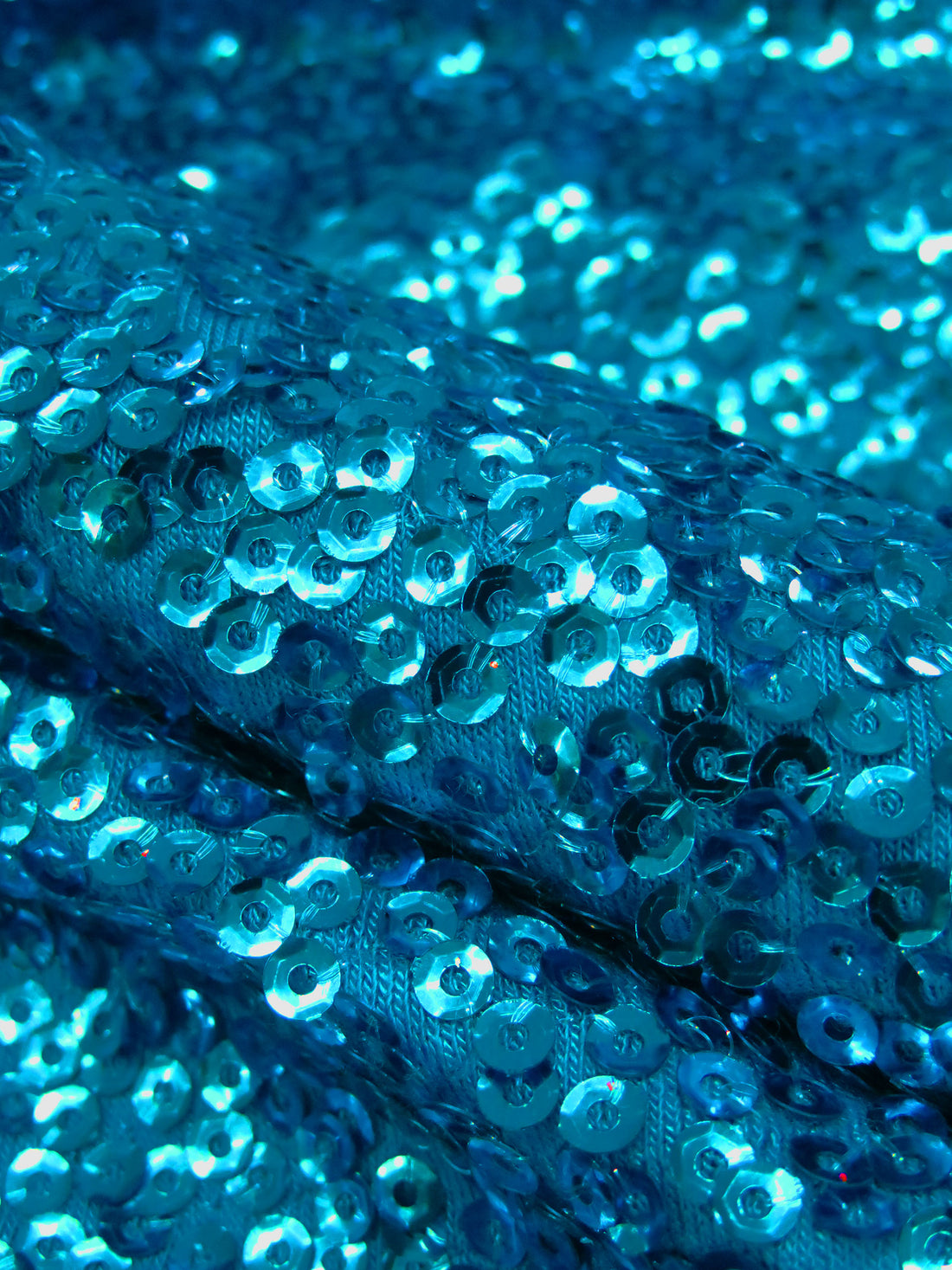Dark Hawaiian Blue Rayon/Lycra Sequins On Jersey Knit - Norma Kamali - 52W