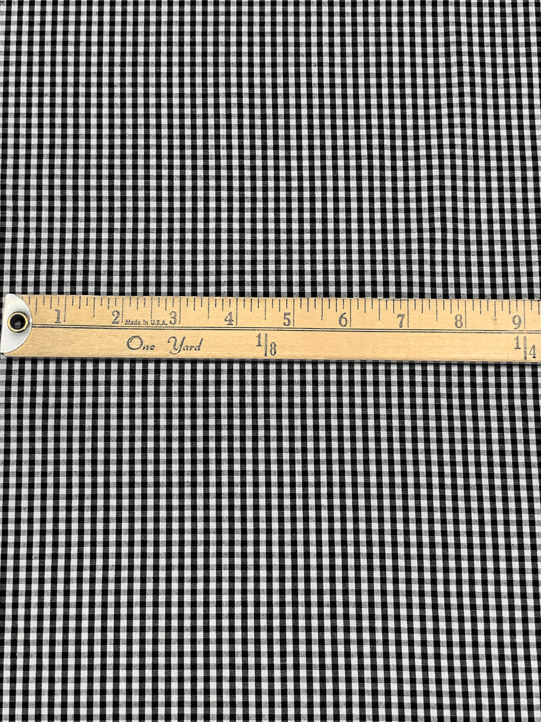 Black/White 100% Cotton Small Gingham Weave Shirting 57W