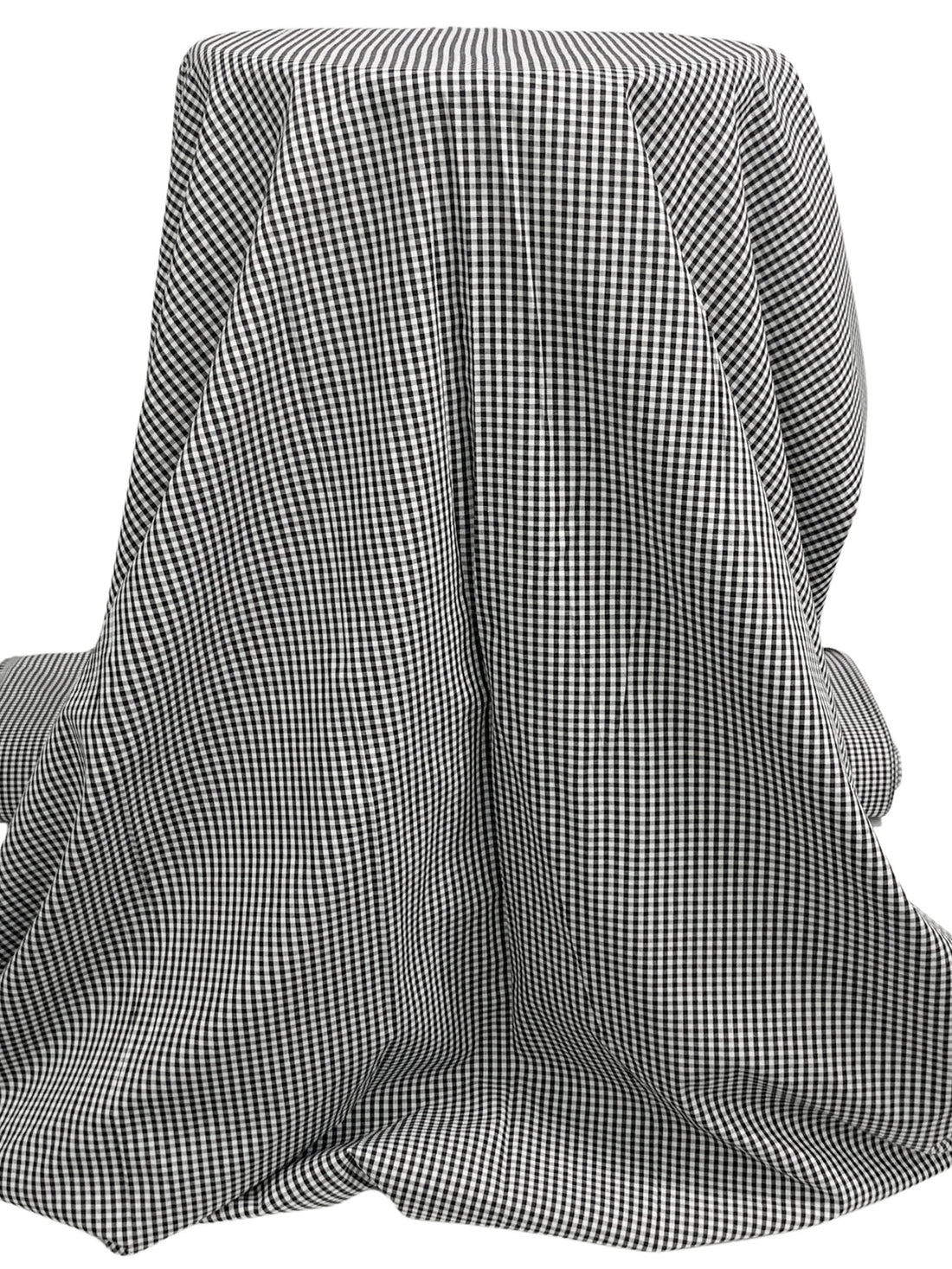 Black/White 100% Cotton Small Gingham Weave Shirting 57W