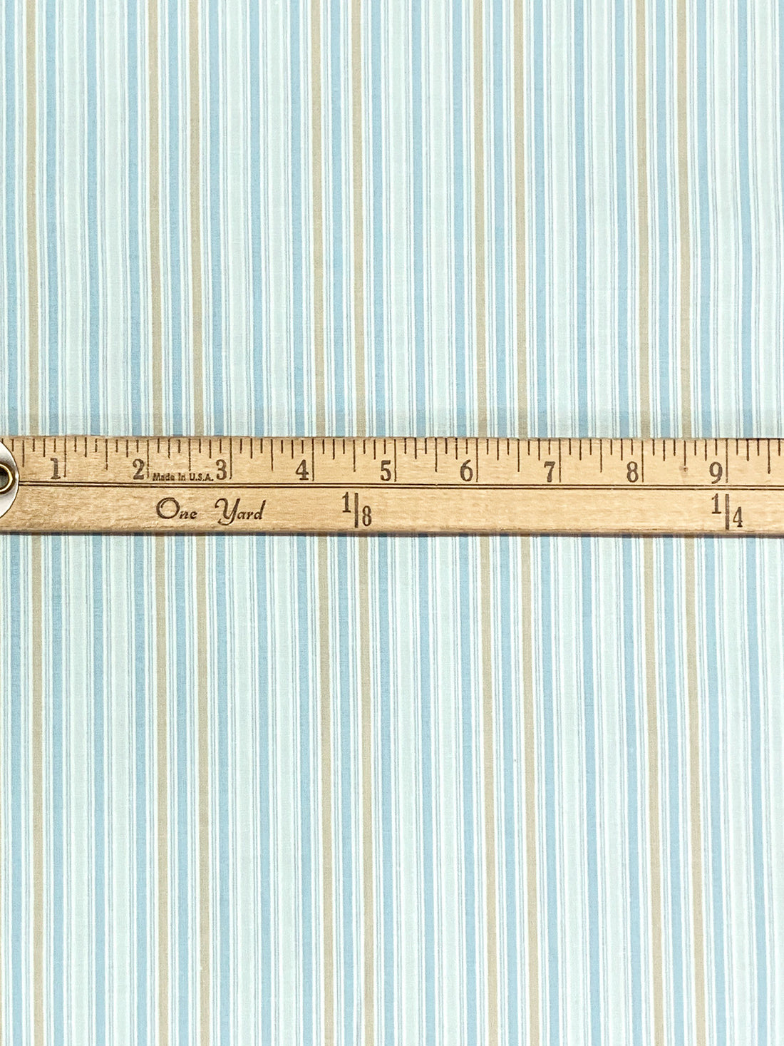 Pewter Blue/Khaki/White Cotton/Lycra Vertical Stripe Stretch Poplin Shirting 48W