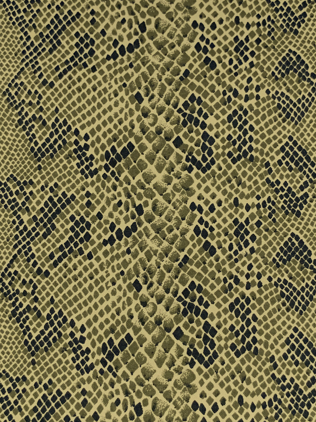 Pale Oak/Black/Forest Floor Polyester/Lycra Snakeskin Print Satin-Back Twill Stretch Suiting 57W