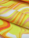 Electric Lime/Salamander/Dusty Blush/Multi Polyester/Lycra Marbled-Look Print Double Brushed Knit 58W