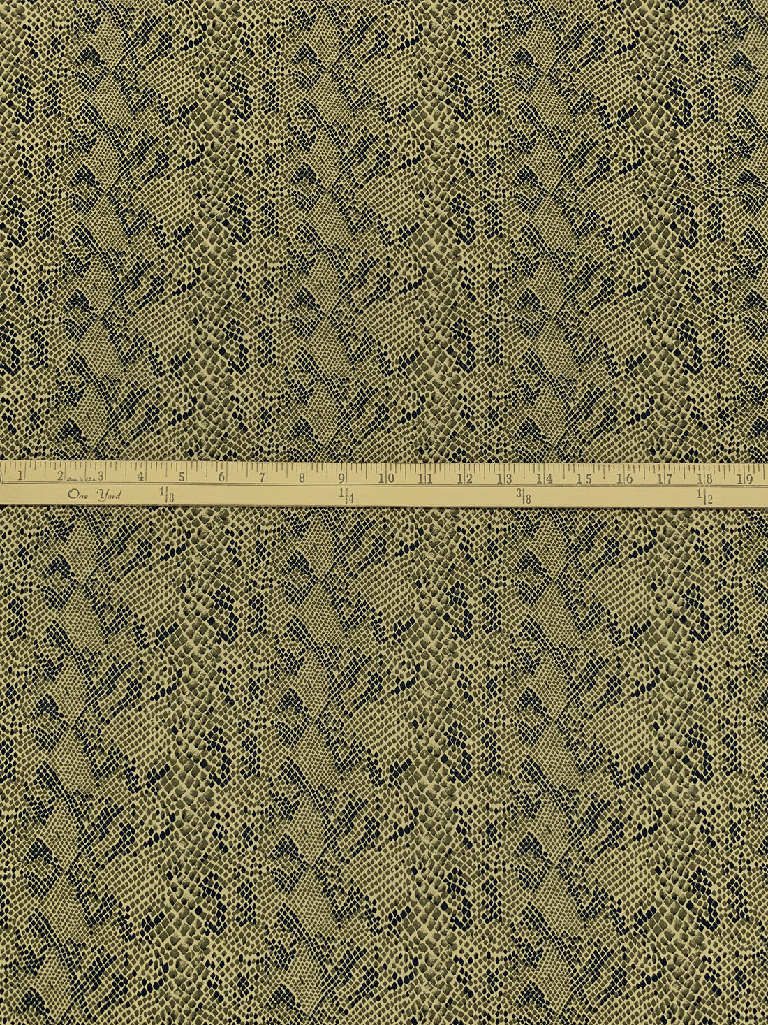 Pale Oak/Black/Forest Floor Polyester/Lycra Snakeskin Print Satin-Back Twill Stretch Suiting 57W