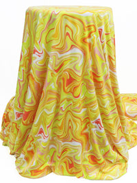 Electric Lime/Salamander/Dusty Blush/Multi Polyester/Lycra Marbled-Look Print Double Brushed Knit 58W