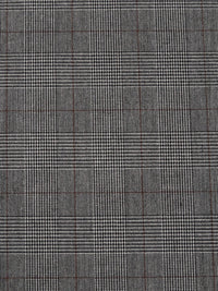 Black/Light Gray/Light Brown Polyester/Rayon/Lycra Plaid Weave Stretch Suiting 56W