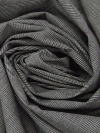 Black/Light Gray/Light Brown Polyester/Rayon/Lycra Plaid Weave Stretch Suiting 56W