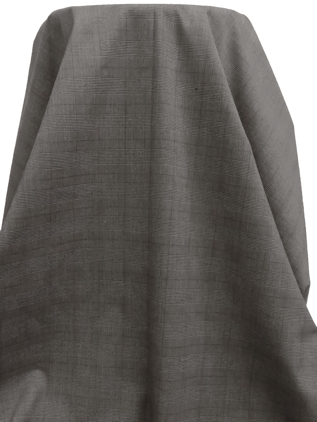 Black/Light Gray/Light Brown Polyester/Rayon/Lycra Plaid Weave Stretch Suiting 56W