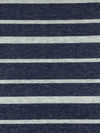 Navy/Heathered Gray Rayon/Lycra Horizontal Stripe Jersey Knit 58W