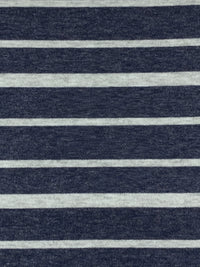 Navy/Heathered Gray Rayon/Lycra Horizontal Stripe Jersey Knit 58W