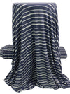 Navy/Heathered Gray Rayon/Lycra Horizontal Stripe Jersey Knit 58W