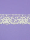 2" Coconut White 100% Polyester Floral Lace Netting Edging Trim