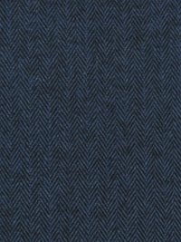 Space Cadet Blue/Black 100% Cotton Herringbone Weave Flannel Suiting - NY Designer - 58W